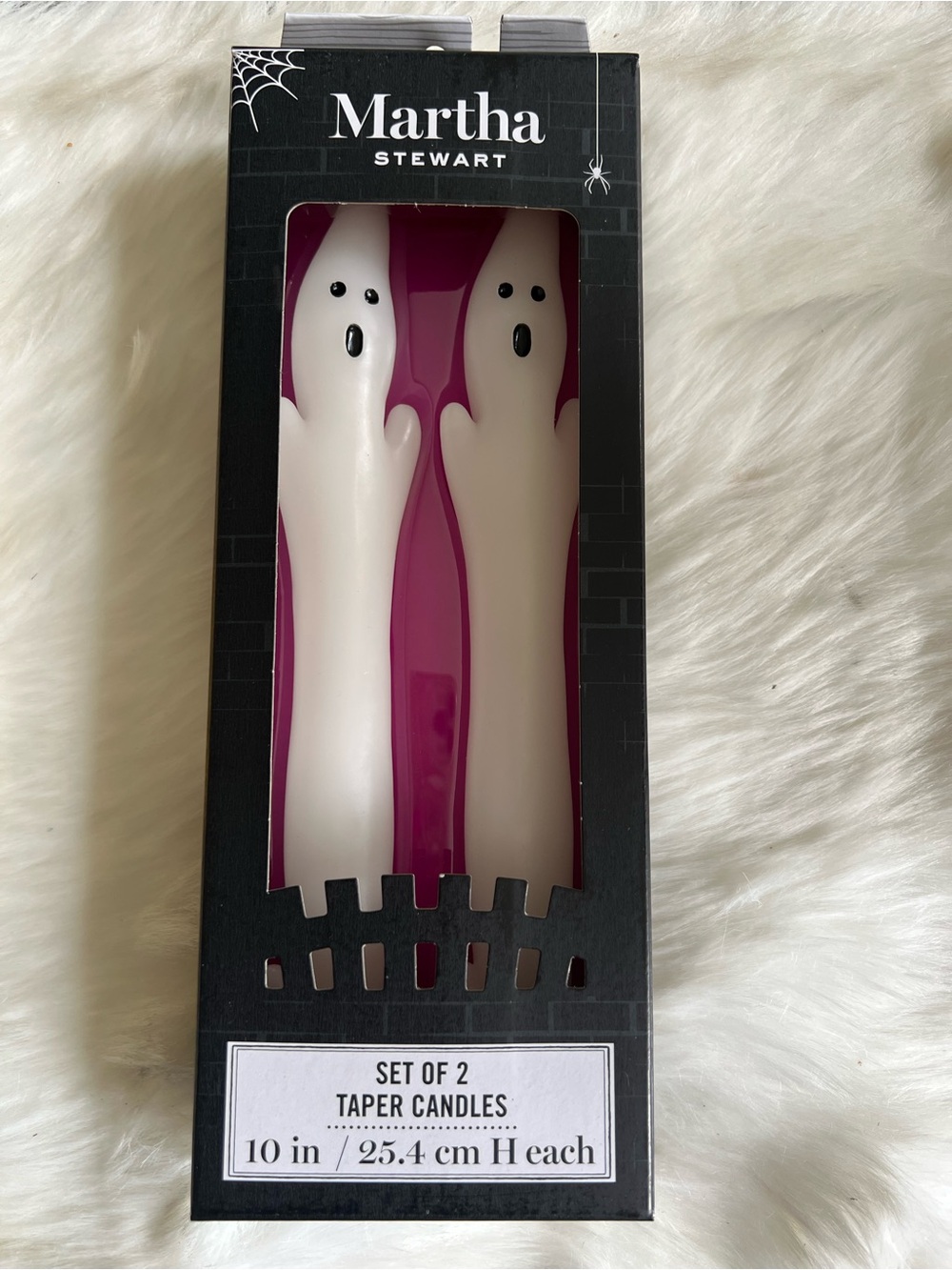 Martha Stewart White Ghost Halloween Taper Candle Set
